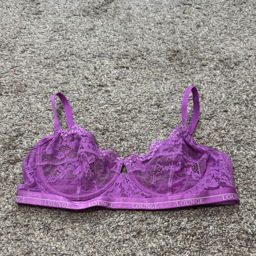 Lounge Blossom Balcony Bra Purple Lace